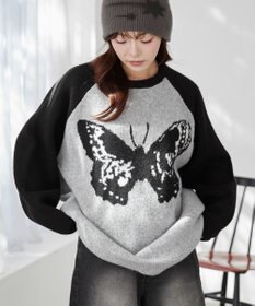 WEGO フラッフィーグラフィックBIGニットプルオーバー