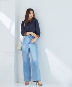 Tiaclasse 【洗える】配色パフスリーブシャツブラウス