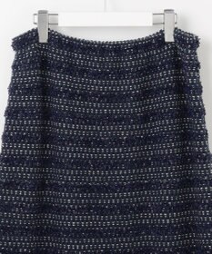 自由区 【カトリエムブーケ】Tweed melange フリンジスカート