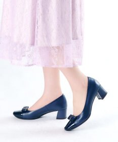Dominic3 グログランリボン スクエアトゥパンプス