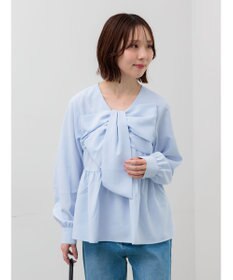 Te chichi リボンディテールペプラムブラウス