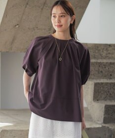 組曲 【先行予約・前後着用可】ソフトサッカーラグランスリーブ ブラウス