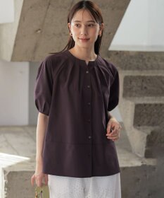 組曲 【先行予約・前後着用可】ソフトサッカーラグランスリーブ ブラウス