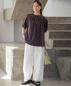 組曲 【先行予約・前後着用可】ソフトサッカーラグランスリーブ ブラウス