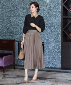 Tiaclasse 【洗える】配色パフスリーブシャツブラウス