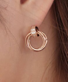 Tiaclasse 【金属アレルギー対応】ストーンフープバインドピアス