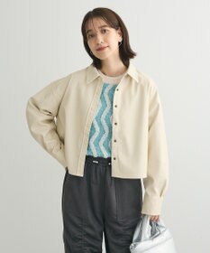 Green Parks ショート丈フェイクレザーシャツ