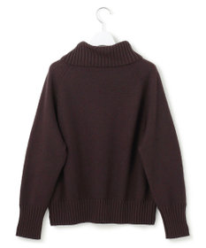 23区 L ボイルドウールコンビ ジップ タートルニット