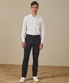 GOTAIRIKU 【シワになりにくい/洗える】ＴＣブロード シャツ_バンドカラー