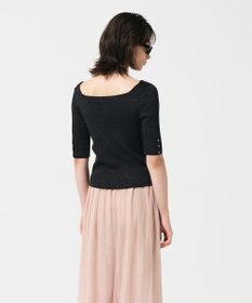 GRACE CONTINENTAL ラメリブニットトップ