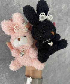 WEGO もこもこファンシーうさぎぬいぐるみキーホルダー