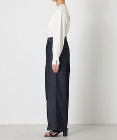 NAVE 【ReNave・セットアップ可/洗える】マーセライズデニム ラップワイドパンツ