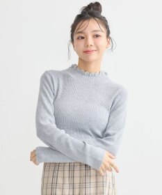 earth music&ecology レーシーハイネックリブプルオーバー