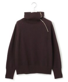 23区 L ボイルドウールコンビ ジップ タートルニット