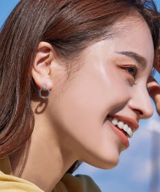 Tiaclasse 【金属アレルギー対応】ストーンフープバインドピアス