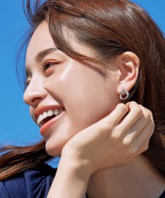 Tiaclasse 【金属アレルギー対応】ストーンフープバインドピアス