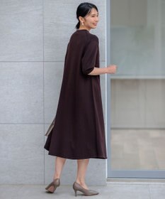 23区 S 【洗える】ヴィスコースストレッチ パフスリーブ ニットワンピース