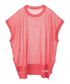 AMERICAN HOLIC ウォッシャブルシアーニットフレンチスリーブトップス