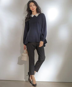 組曲 L 襟付きチュニック プルオーバー