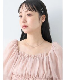 earth music&ecology パフスリーブシャーリングブラウス