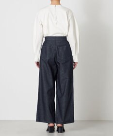 NAVE 【ReNave・セットアップ可/洗える】マーセライズデニム ラップワイドパンツ