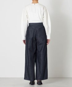NAVE 【ReNave・セットアップ可/洗える】マーセライズデニム ラップワイドパンツ