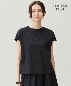 自由区 S 【WEB限定・接触冷感・洗える】エンブロイダリーローンプルオーバー ブラウス