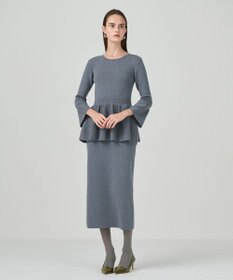 GRACE CONTINENTAL ペプラムニットワンピース