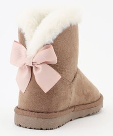 ANY KIDS フェイクムートン リボン ブーツ
