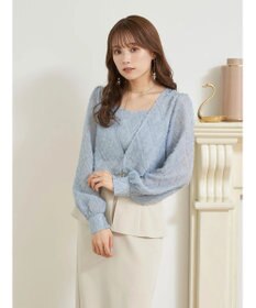 earth music&ecology ＳＥＴ２点カットジャカードカーディガン＋ビスチェ