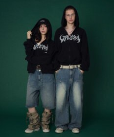 WEGO 【ユニセックス着用ITEM】ワッフルグラフィックカットZIPパーカー