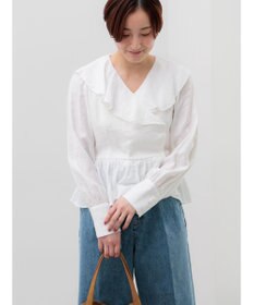 Te chichi ラッフルフリルペプラムブラウス