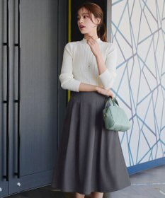 Tiaclasse 【洗える】メランジツイルフレアスカート