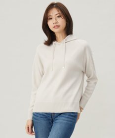J.PRESS LADIES L 【洗える】HOODIE ニット パーカー