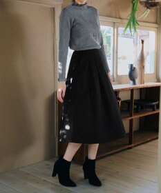 Tiaclasse 【洗える】メランジツイルフレアスカート