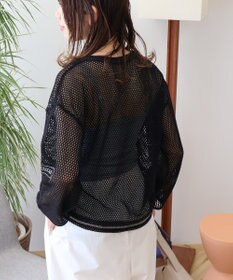 AMERICAN HOLIC 【WEB限定】ランダムロゴメッシュロングTシャツ/チュニック