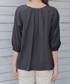 Tiaclasse L 【洗える】ラグランタックブラウス