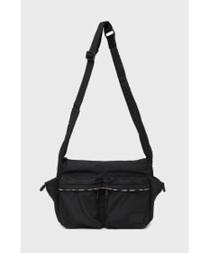 DAKS ナイロン×牛革 ハウスチェックディテール フラップショルダーバッグ