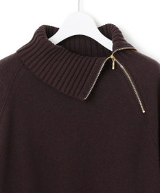 23区 L ボイルドウールコンビ ジップ タートルニット