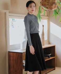 Tiaclasse 【洗える】メランジツイルフレアスカート