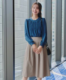 Tiaclasse 【洗える】メランジツイルフレアスカート