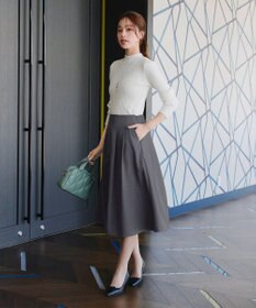 Tiaclasse 【洗える】メランジツイルフレアスカート