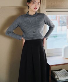 Tiaclasse 【洗える】メランジツイルフレアスカート