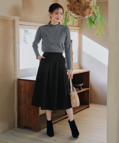 Tiaclasse 【洗える】メランジツイルフレアスカート