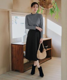 Tiaclasse 【洗える】メランジツイルフレアスカート