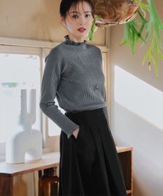 Tiaclasse 【洗える】メランジツイルフレアスカート