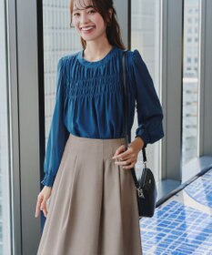 Tiaclasse 【洗える】メランジツイルフレアスカート