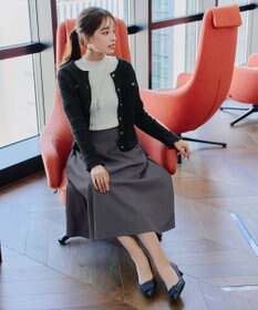 Tiaclasse 【洗える】メランジツイルフレアスカート