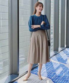 Tiaclasse 【洗える】メランジツイルフレアスカート