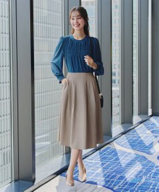 Tiaclasse 【洗える】メランジツイルフレアスカート